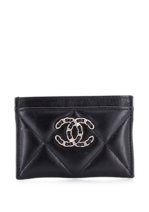 CHANEL Pre-Owned 19 Quilted Leather card holder - Black