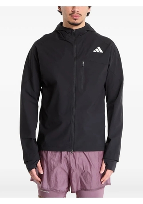 adidas Adizero logo-print hooded jacket - Black