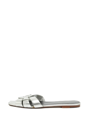 Saint Laurent Pre-Owned Tribute leather sandals - Silver