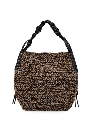ERMANNO FIRENZE braided-handle raffia tote bag - Brown