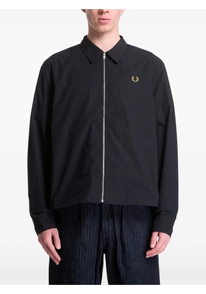 Fred Perry logo-embroidered poplin jacket - Black