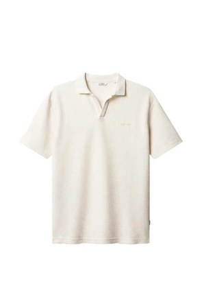GABBA Gablio waffle-knit embroidered-logo polo shirt - White