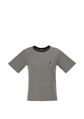 Weekend Max Mara striped embroidered-logo T-shirt - Black