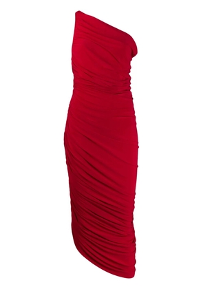 Norma Kamali ruched detail asymmetric dress - Red