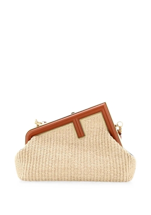 Fendi Pre-Owned First Bag Raffia Small shoulder bag - Brown