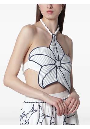 FARM Rio starfish halterneck top - White