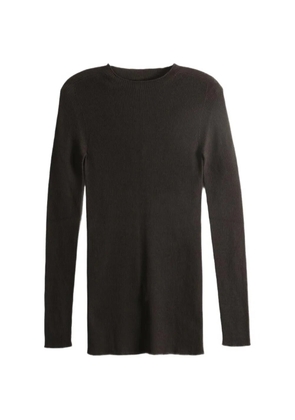 Rick Owens ribbed-knit long-line sweater - Brown