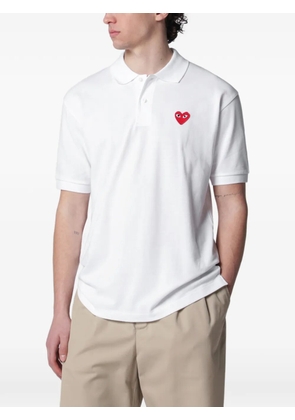 Comme des Garçons Homme heart-patch short-sleeve polo shirt - White