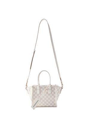 Emporio Armani logo-pattern zip-top shoulder bag - Neutrals