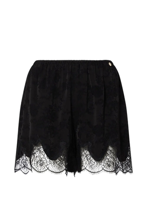 LIU JO jacquard shorts with lace details - Black