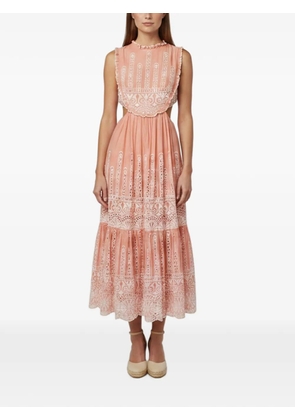 ZIMMERMANN broderie-anglaise cut-out midi dress - Pink