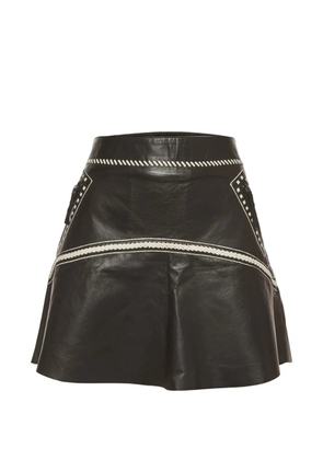 Roberto Cavalli Vintage flared-hem leather mini skirt - Black