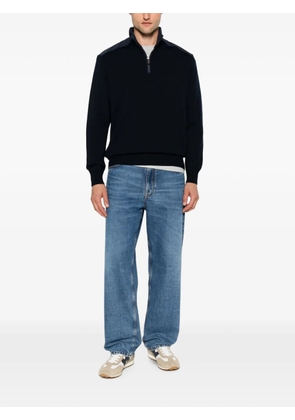 Paul & Shark quarter-zip panelled sweater - Blue