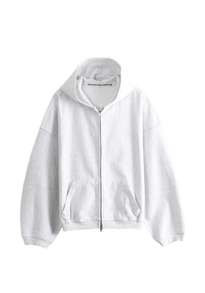 Alexander Wang zip-up dropped-shoulder hoodie - Grey