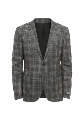 Corneliani check-pattern single-breasted blazer - Grey