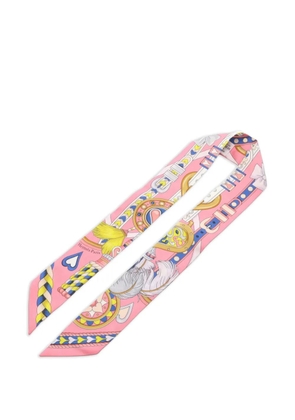 Hermès Pre-Owned 2010s Harnais de Coeur silk scarf - Pink
