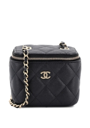 CHANEL Pre-Owned Classic Vanity Case with Chain Quilted Caviar Mini pouch - Black
