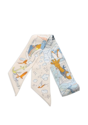 Hermès Pre-Owned 2000s Sur Mon Nuage ribbon scarf - Neutrals