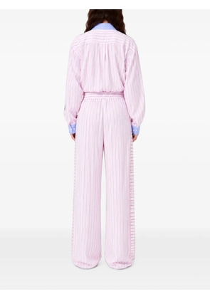 Iceberg vertical-stripe drawstring trousers - White