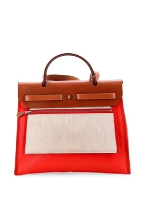 Hermès Pre-Owned Herbag Zip Berline Vache Canvas and Leather 31 shoulder bag - Brown