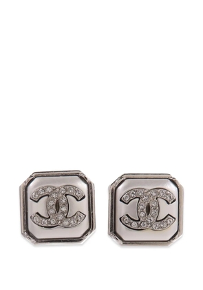 CHANEL Pre-Owned CC crystal-embellished earrings - Silver