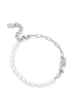 Karl Lagerfeld faux-pearl crystal-embellished bracelet - Silver
