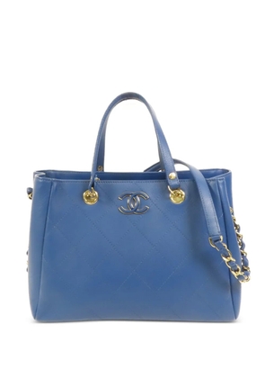 CHANEL Pre-Owned CC diamond-quilted tote bag - Blue
