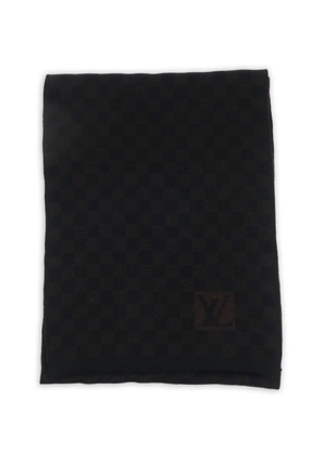 Louis Vuitton Pre-Owned patterned wool scarf - Black