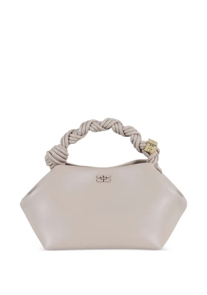 GANNI small Bou braided-handle tote bag - Grey