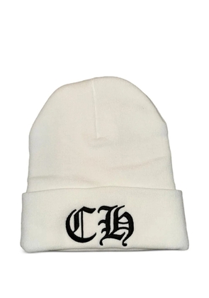 Chrome Hearts logo-embroidered beanie hat - White