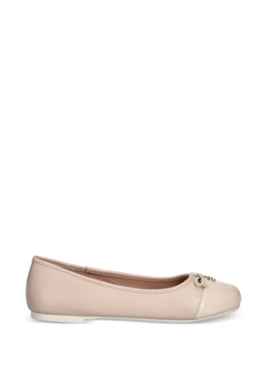 Love Moschino bow-detail patent-toe ballet flats - Neutrals