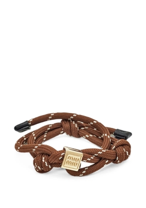 Miu Miu Pre-Owned knotted cord bracelet - Brown