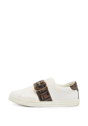 Fendi Pre-Owned FF leather sneakers - White