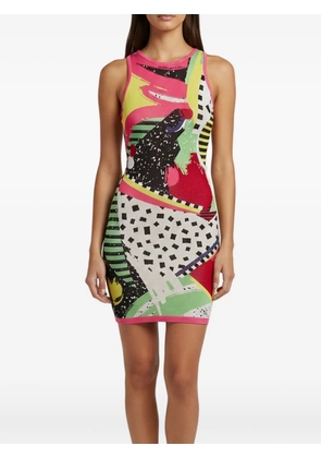 Balmain Pre-Owned abstract-print sleeveless mini dress - Pink