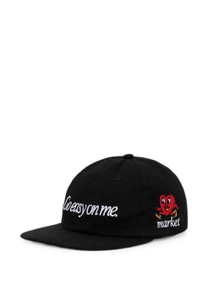 MARKET graphic-embroidery cotton baseball cap - Black