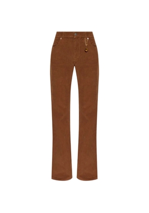 Stella McCartney corduroy logo-charm trousers - Brown