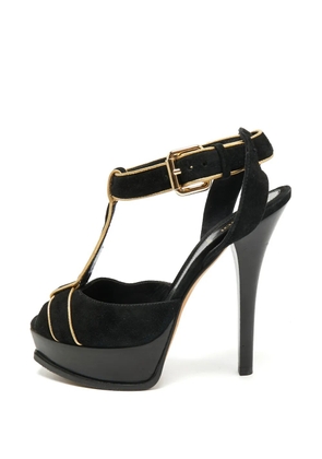 Fendi Pre-Owned Spuntata suede heeled sandals - Black