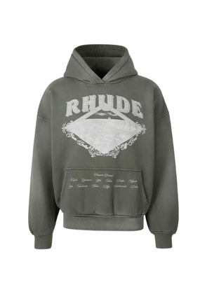 RHUDE logo-print pouch-pocket hoodie - Green