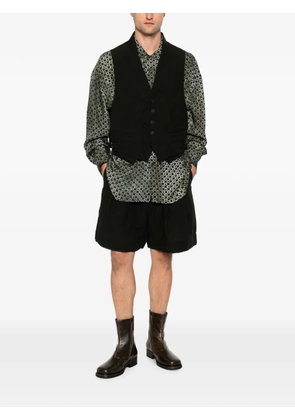 Ziggy Chen geometric-print long-sleeve shirt - Green