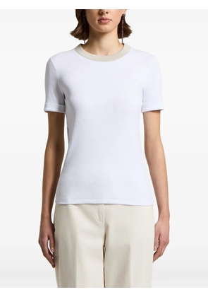 Peserico ribbed-trim short-sleeve T-shirt - White