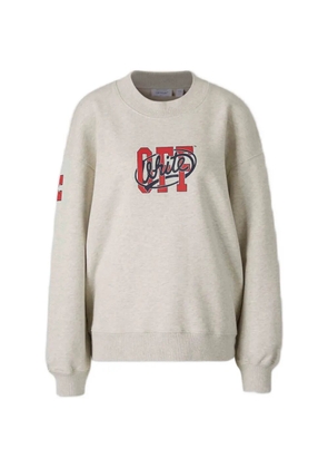 Off-White logo-print crew-neck sweater - Grey