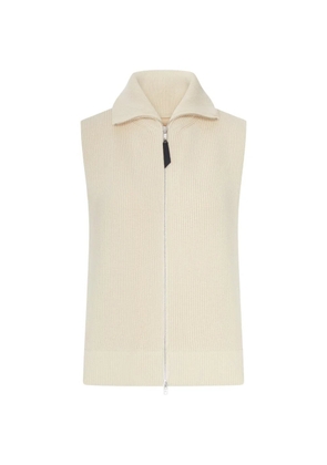 Maison Margiela ribbed-knit zip-up gilet - Neutrals