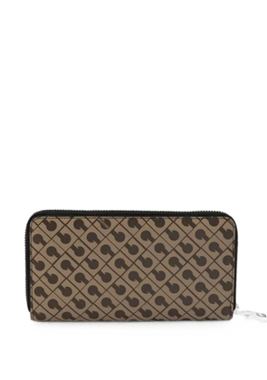 Gherardini monogram-print zip-around wallet - Neutrals