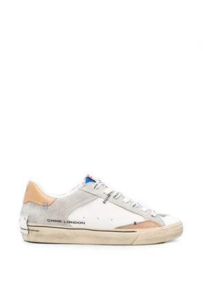 Crime London Deconstructed suede-panelled low-top sneakers - White
