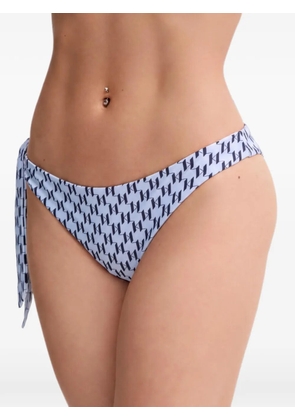 Karl Lagerfeld monogram-print side-tie bikini bottoms - Blue