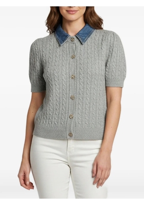 SANDRO cable-knit cardigan - Grey