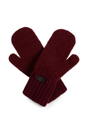 Canada Goose ribbed-knit logo-patch mittens - Red