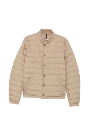 Moncler logo-patch quilted jacket - Neutrals
