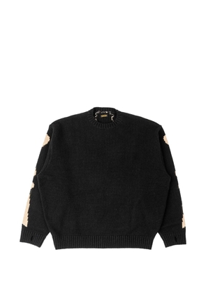 KAPITAL Bone-intarsia knit sweater - Black