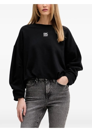 DKNY logo-embellished crew neck sweatshirt - Black